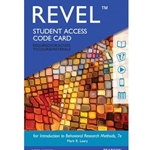 (DIGITAL) REVEL ACCESS CODE FOR INTRO TO BEHAVIORAL RESEARCH METHODS 7/E