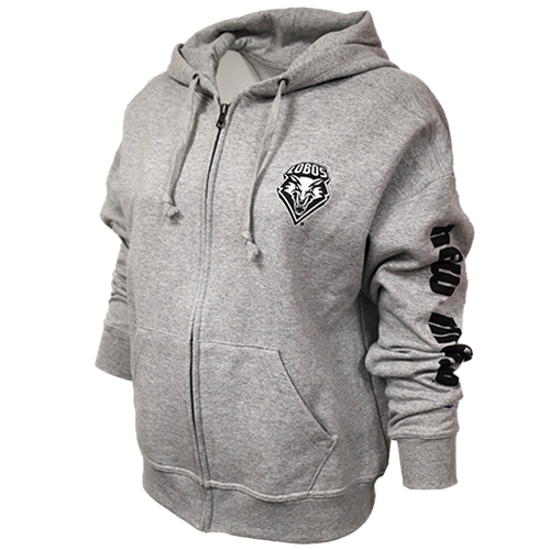 UNM Bookstore - Women's Champion Zip-Up Hoodie New Mexico Heather Grey