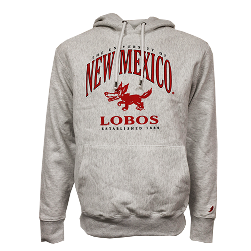 UNM Bookstore - Men's League Hoodie UNM Lobos Vintage Louie Ash