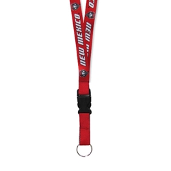 R&D Sublimated Lanyard NM Lobos Shield Red