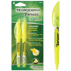 Ticonderoga Emphasis Highlighters Yellow 2 Pack