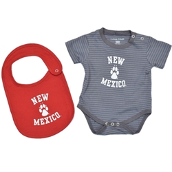 Infant Diaper Shirt/Bib Set NM Gray/Red