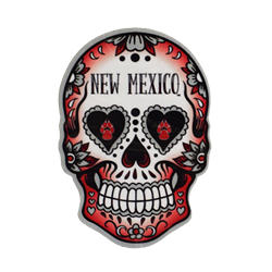 SDS Decal Sugar Skull NM Lobo Paw Red - Small