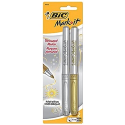 Bic Fine Point Permanent Marker Silver & Gold 2 Pack