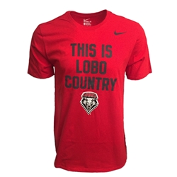 Men's Nike T-Shirt This Is Lobo Country UNM Shield Red