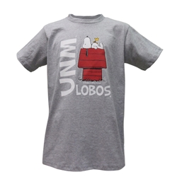 Youth Third Street T-Shirt Snoopy UNM Lobos Grey