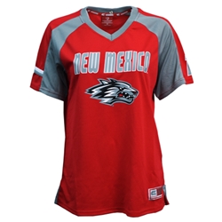 Women Colosseum Football Jersey New Mexico Side Lobo Grey & Red