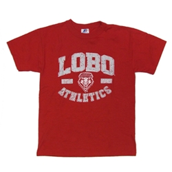 Youth Russell T-Shirt UNM Shield Lobo Athletics Red