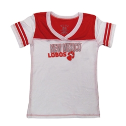 Youth Blue 84 T-Shirt New Mexico Lobos & Paw Red/White