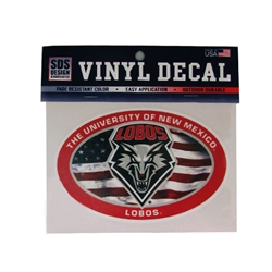 SDS Decal American Flag & UNM Shield 6"