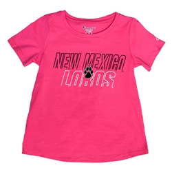 Youth Champion T-Shirt New Mexico Lobos & Paw Pink