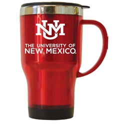 KMN Travel Mug UNM Interlocking Logo The University of New Mexico Red