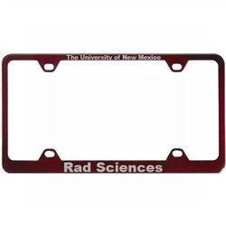 LXG License Plate Frame UNM Rad Sciences