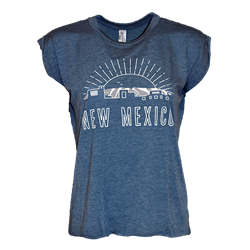 Women's Uscape T-Shirt The University of New Mexico NM Skyline Blue