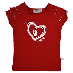 Toddler Third Street T-Shirt Heart Paw Lobos Red