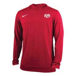 Men's Nike Long Sleeve T-Shirt Hood UNM Logo Red