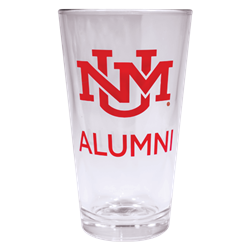 R&D Pint Glass UNM Logo Alumni Red