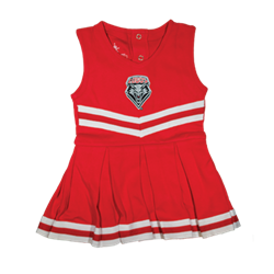 Infant Creative Knitwear Cheer Bodysuit Dress Lobo Shield Red