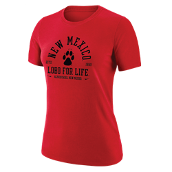 Women's Nike T-shirt NM Paw Lobo For Life ABQ Red
