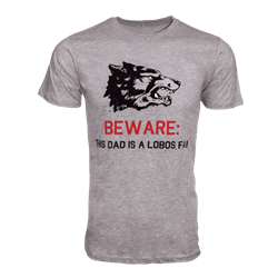 Men's CI Sport T-shirt Beware Dad Lobo Fan Side Wolf Gray