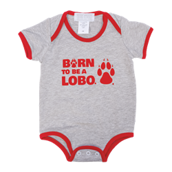 Infant Third Street Diaper Shirt Born To Be A Lobo Paw Gray
