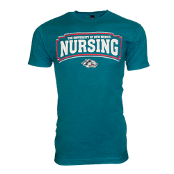 Men's CI Sport T-shirt UNM Nursing Side Wolf Teal