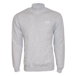 Men's Clique Sweater Turtleneck 1/4 Zip UNM Interlocking Light Gray