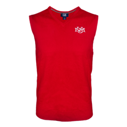 Men's C&B Sweater Vest V Neck UNM Interlocking Red