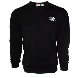 Men's Clique Sweater V Neck UNM Interlocking Black