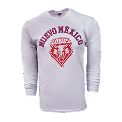 Men's MV Long Sleeve T-Shirt Nuevo Mexico Lobo Shield Gray