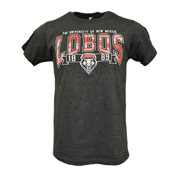 Men's CIS T-Shirt UNM Lobos 1889 Lobo Shield Gray