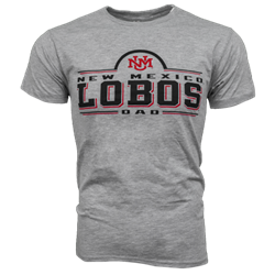 Men's CI Sport T-shirt UNM Interlocking Logo NM Lobos Dad Gray
