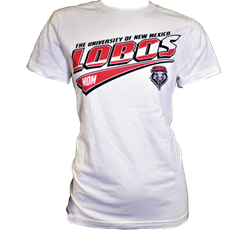 Women's CI Sport T-Shirt UNM Lobos Mom Lobos Shield White