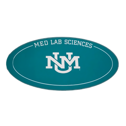 Colorshock Automotive Decal UNM Interlocking Med Lab Sciences Turquoise