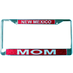 WinCraft Metal License Plate NM Mom Red Glitter