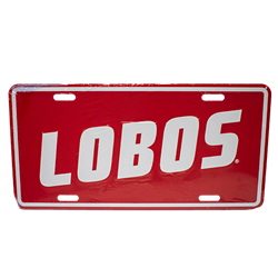 R&D License Plate Lobos Red