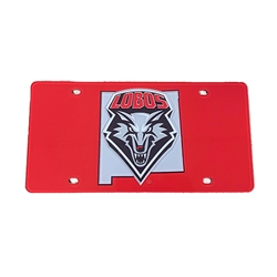 Stockdale License Plate Lobos Shield NM Red