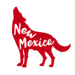 SDS Rugged Decal NM Howling Wolf Red