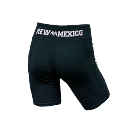 Women's ZooZatz Biker Shorts W/Pockets UNM Interlocking NM Black