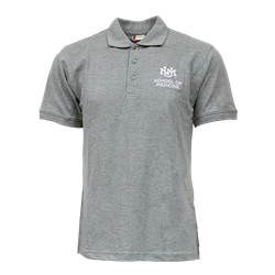 Men's C&B Polo UNM Interlocking School of Medicine Grey
