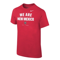 Youth Nike T-Shirt We Are NM Lobos Shield Est. 1889 Red