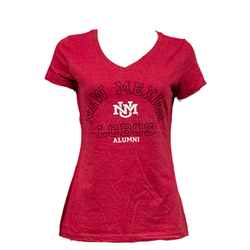 Women's CI Sport V-Neck T-Shirt NM Lobos Alumni Red