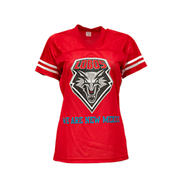 Women's CIS Jersey T-Shirt We Are New Mexico Lobo Shield Red