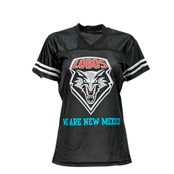 Women's CIS Jersey T-Shirt We Are New Mexico Lobo Shield Black