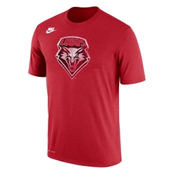 Men's Nike T-Shirt Textured Lobo Shield Red