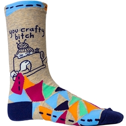 Blue Q Women's Crew Socks You Crafty