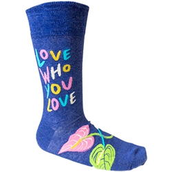 Blue Q Men's Crew Socks Love Who You Love