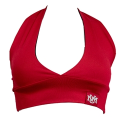 Women's ZooZatz Halter Bra Top UNM Interlocking Red