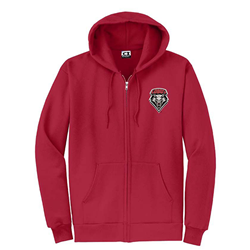 UNM Bookstore - Men's CI Sport Zip Hoodie Lobos Shield Red