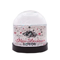 Snowglobe "New Mexico Lobos" White and Glitter